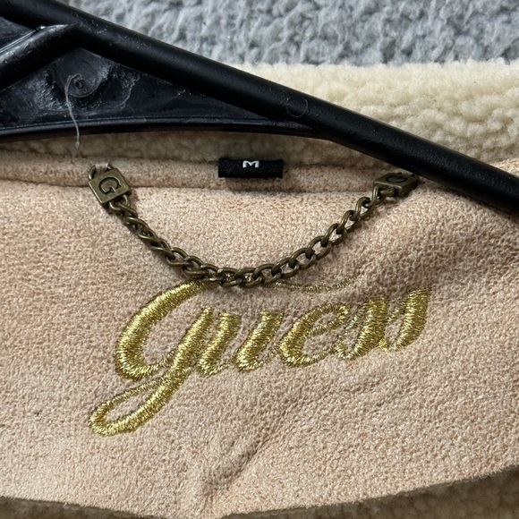 Guess Jacket Womens Medium Beige Faux Leather Fur Long Sleeve Full Zip C… - Picture 2 of 13